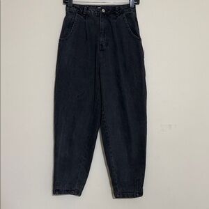12th tribe Black High-Waisted barrel Jean women S  casual goth grunge retro Y2K